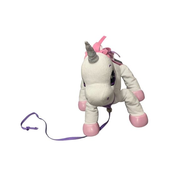 Peppy Pets Unicorn Leash Plush Stuffed Animal Doll Toy White Bouncing Walking in - Picture 3 of 6